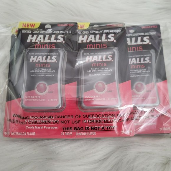 Halls Other 4pk Halls Minis Sugar Free Watermelon Flavor Cough